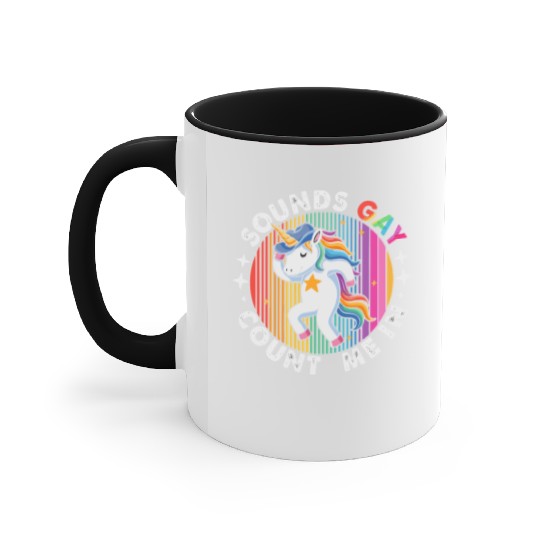 Dancing Unicorn Cowboy Hat Accent Mugs