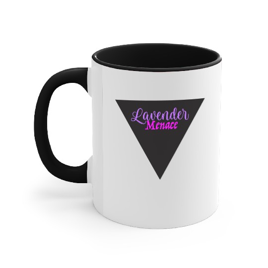 Lavender Menace Black Triangle Accent Mugs