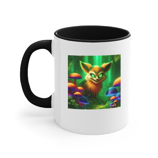 Demon Fox in Enchanted Forest – Fantasy Creature Accent Mugs