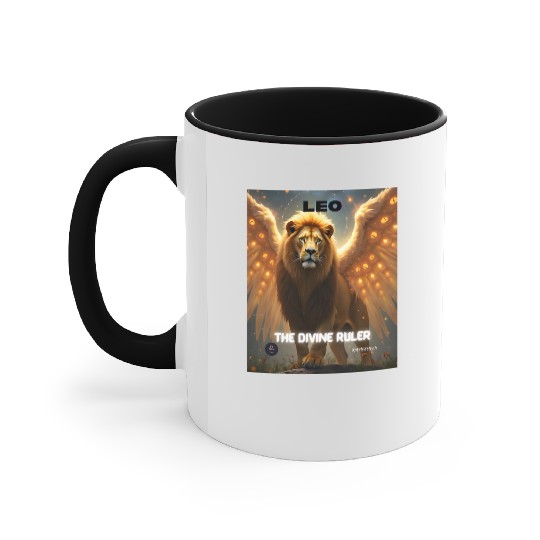 Leo the Divine Ruler with Angel Wings Accent Mugs