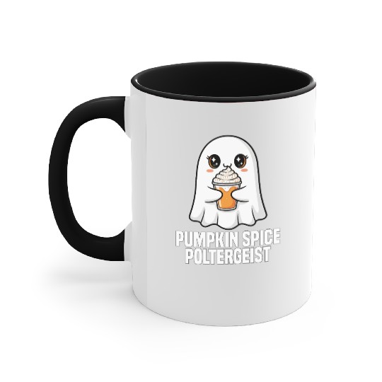 PUMPKIN SPICE POLTERGEIST - GHOST HALLOWEEN Accent Mugs
