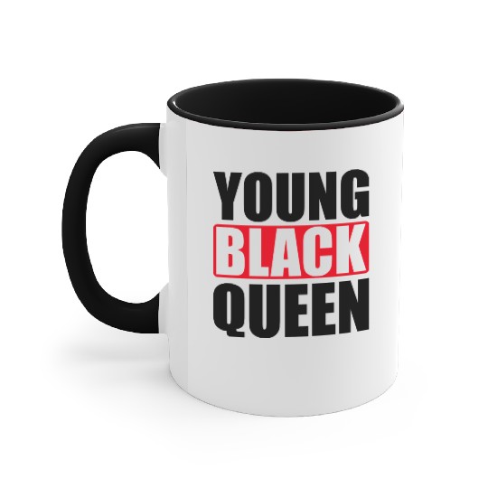 Bold Black Lettering Print Accent Mugs