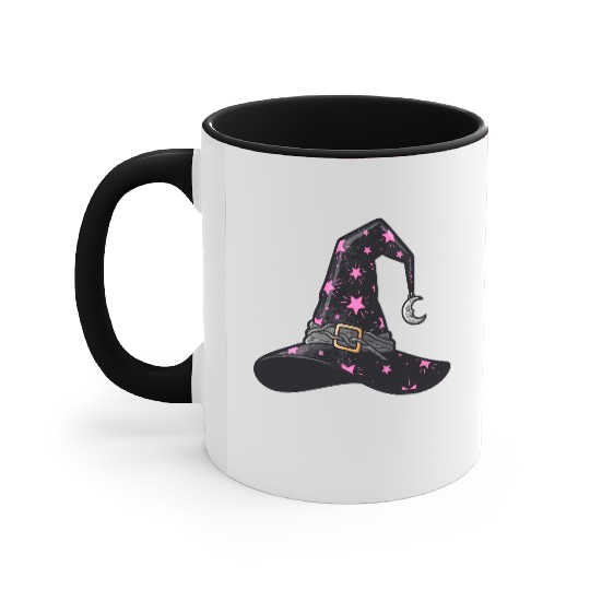 Starry Witch Hat with Moon Charm Accent Mugs