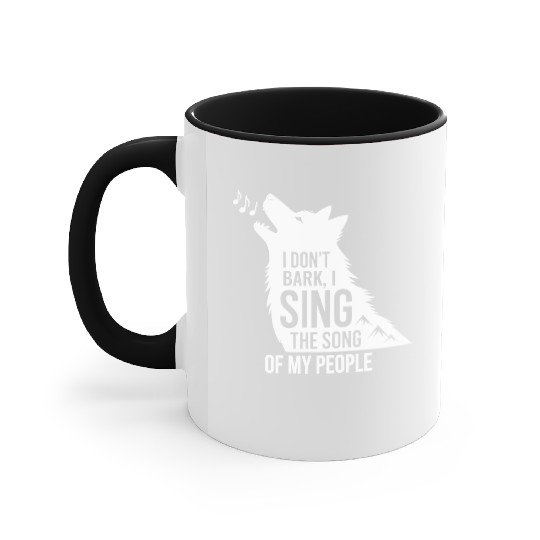 Funny Husky Singing Dog Quote  Accent Mugs