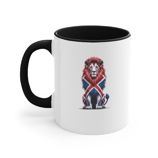 Regal Lion with Union Jack Mane Accent Mugs