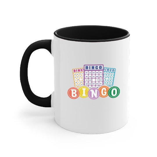 Colorful Bingo Player Fun Cards Accent Mugs