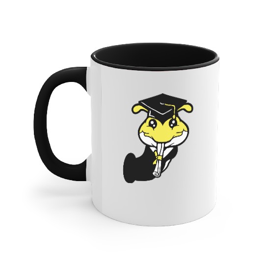 Caterpillar hole school graduation passed College Accent Mugs