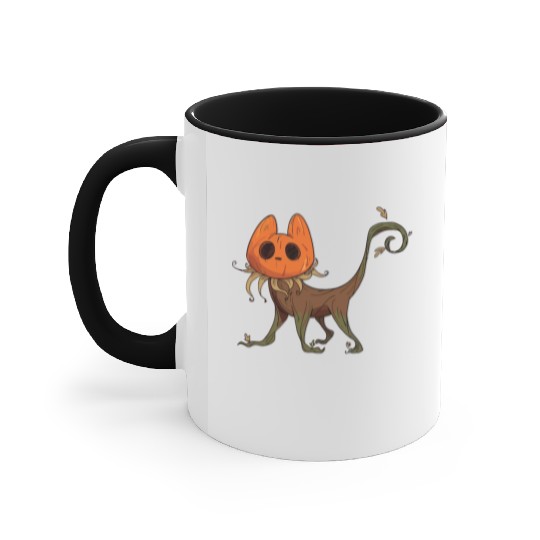 Whimsical Jack-o'-Lantern Cat Hybrid Accent Mugs