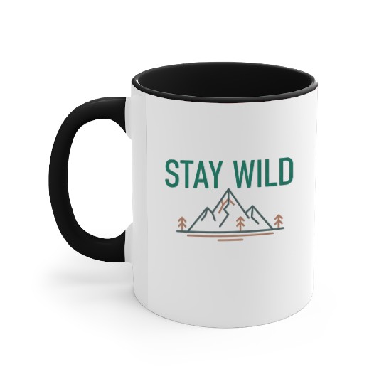 Mountain Wilderness Stay Wild Accent Mugs