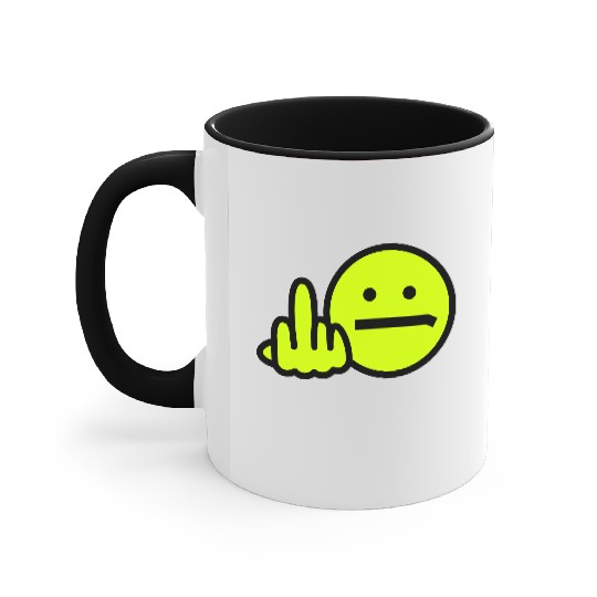 Angry Smiley technical remix Accent Mugs