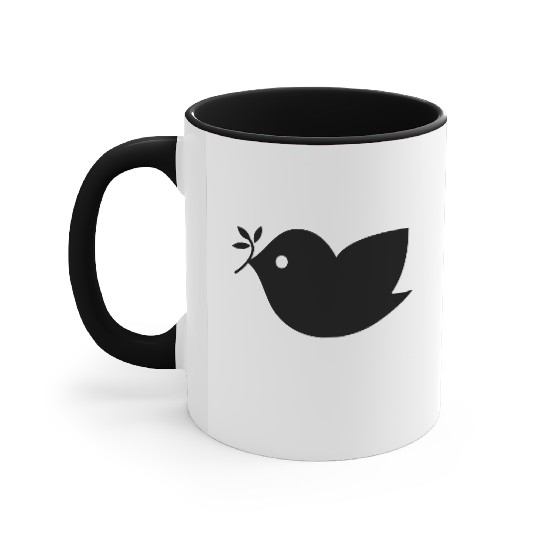 Peace Bird Icon Accent Mugs
