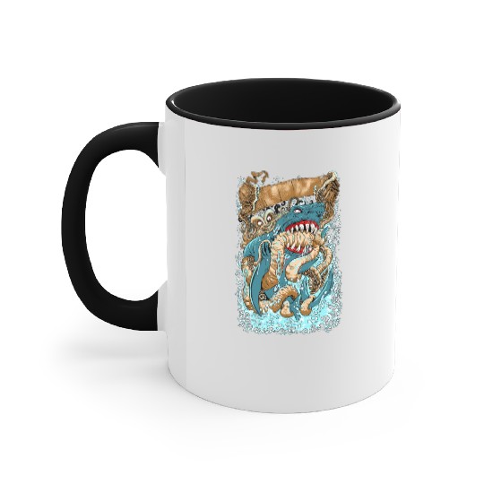 OCTOPUS v SHARK Accent Mugs
