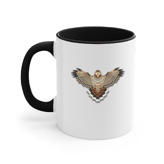 Beaded Red-Tailed Hawk Accent Mugs
