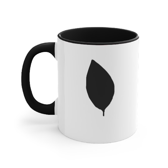 apple tree leaf silhouette Accent Mugs