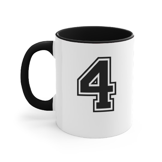 Number 4 four college style counting gift Accent Mugs