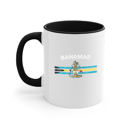 Bahamas Flag Accent Mugs - Bahamas Emblem & Bahamas Flag