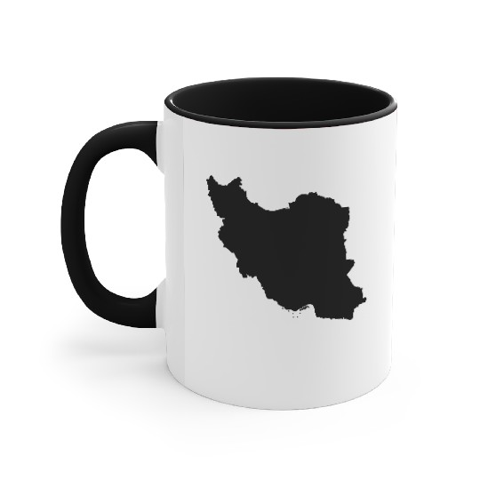 Iran map silhouette Accent Mugs