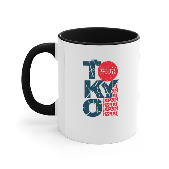 Tokyo japan Accent Mugs stamp lettering.