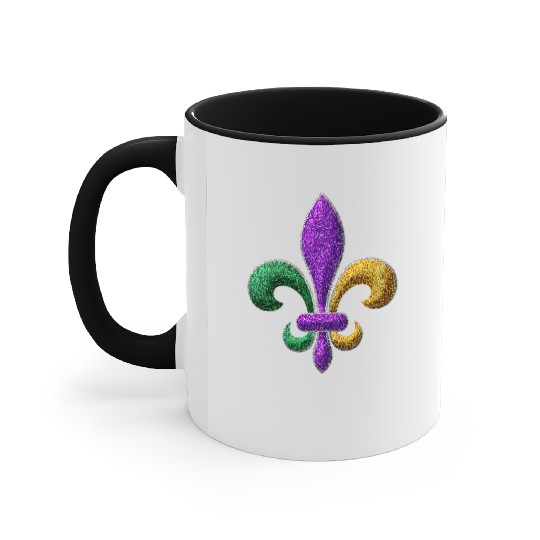 Mardi Gras New Orleans SaintsFleur De Lis Bling Accent Mugs