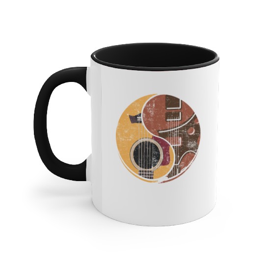 Guitar Ying Yang Music Guitar Player Gift Accent Mugs