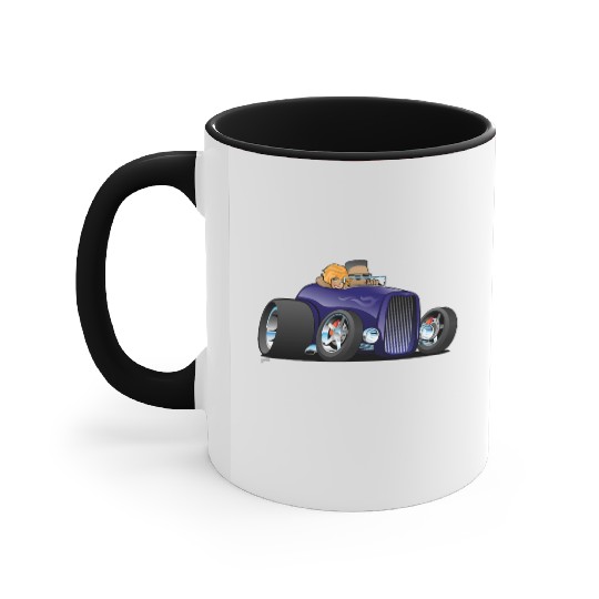 Highboy hot rod deep purple roadster Accent Mugs