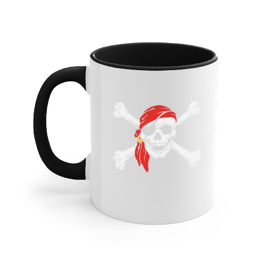 Pirate Skull Crossbones Accent Mugs