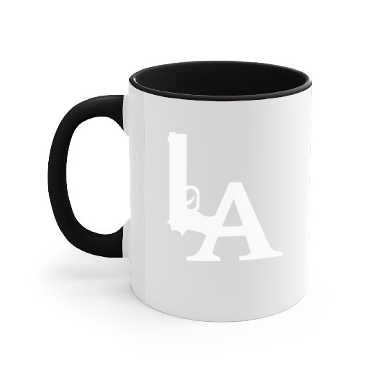 LA Dodgers Gun Los Angeles Hollywood California Accent Mugs