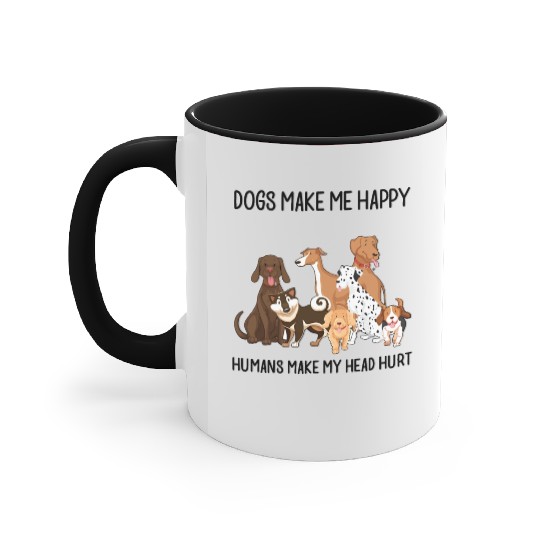 dogs make me happy humans make my head hurt husky Accent Mugs