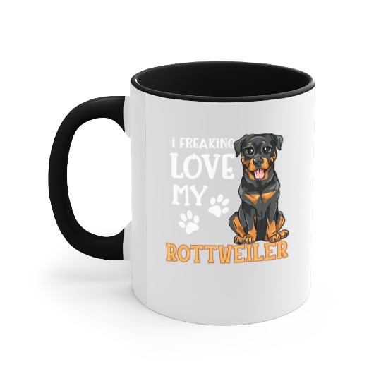 I Freaking Love My Rottweiler Dog Dogs Rotti Gift Accent Mugs