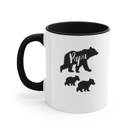 Papa Bear Accent Mugs with Two Cubs