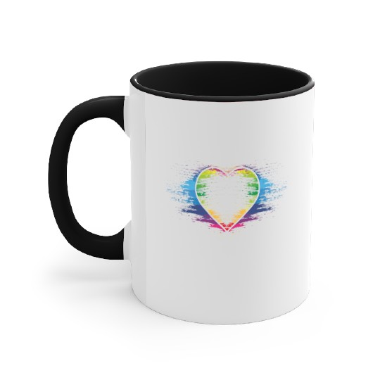 Rainbow heart Accent Mugs