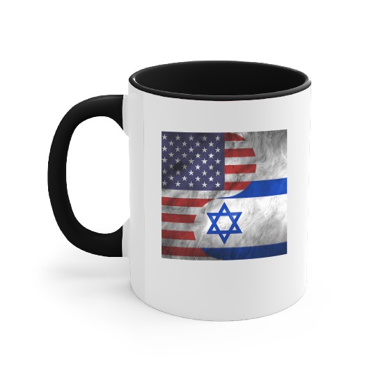 USA Israel Dual Yin Yang Flag Accent Mugs