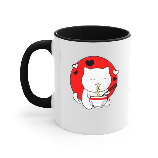 Kawaii Ramen Anime Cat Japanese Manga Accent Mugs