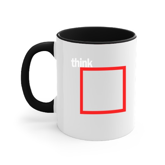 Think outside the Box Clever Lateral thinker Red W Accent Mugs