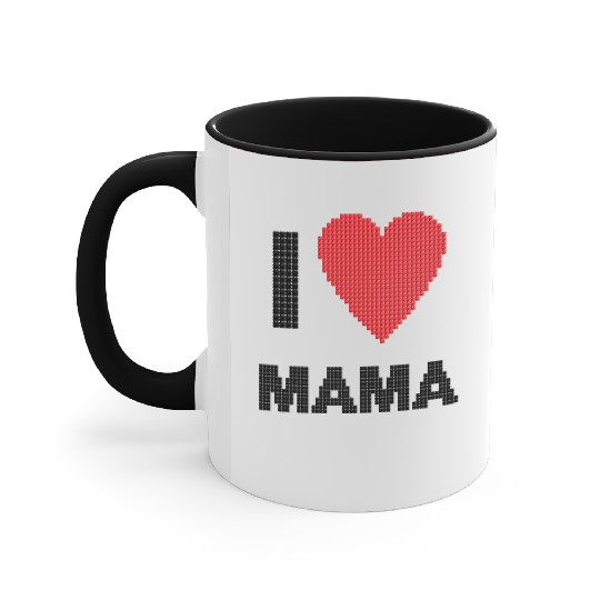 I Heart Mama Mother Love Cross Stitching Knitting Accent Mugs