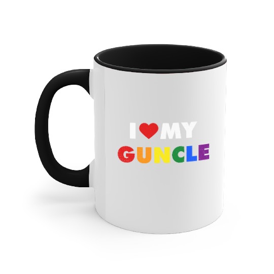 I Love My Guncle I Heart My Gay Uncle Accent Mugs