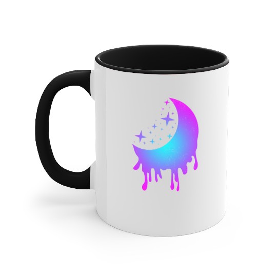 Awesome Luna Half Moon, Shining Purple Pink Accent Mugs