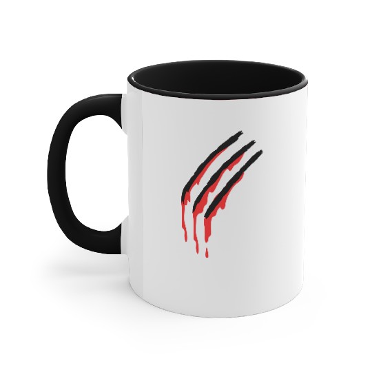 three slashes with blood werewolf Accent Mugs