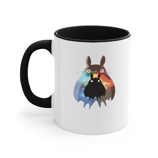 Totoro Watercolor Silhouette Fantasy Fictional Accent Mugs
