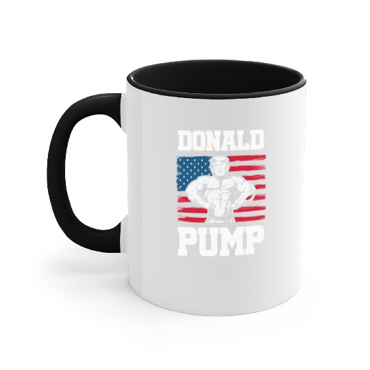 Donald Pump Trump Workout Patriotic Fitness Gym Fu Accent Mugs