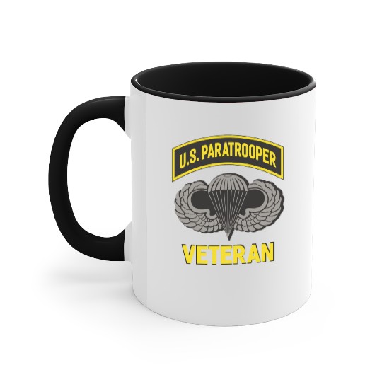 Us Paratrooper Airborne Division Army Veteran Accent Mugs