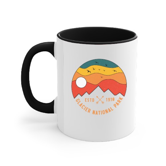 Retro Glacier National Park Montana Souvenir 80s Accent Mugs