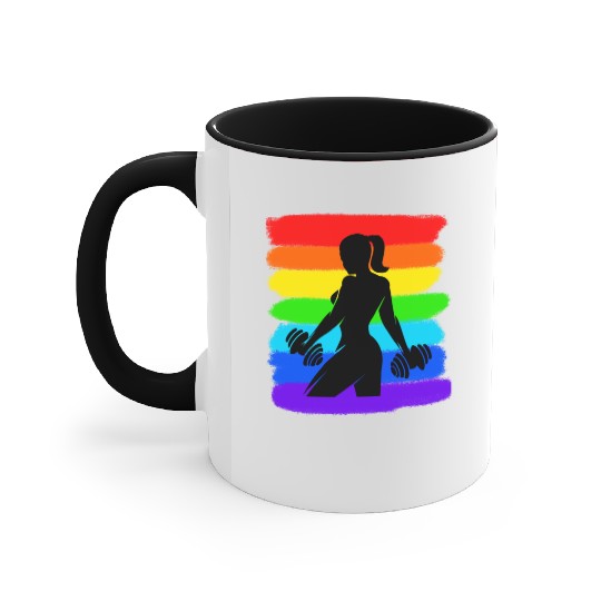 Fitness - Gym - Workout - Woman - Colorful Accent Mugs