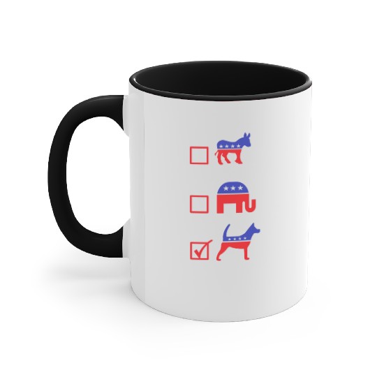 Republican Dog Voting Ballot Paper Democrat Accent Mugs