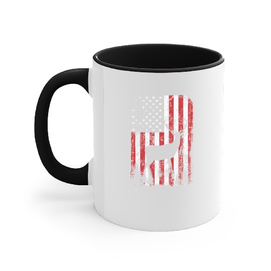 Deer Hunting Camouflage Flag Accent Mugs