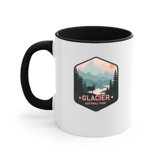 Vintage Glacier National Park Deer Mountains Gift Accent Mugs