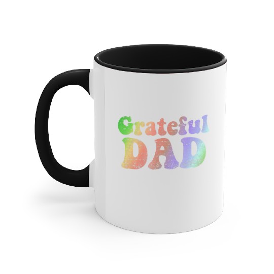 Mens Grateful Dad Accent Mugs Vintage Fathers Day