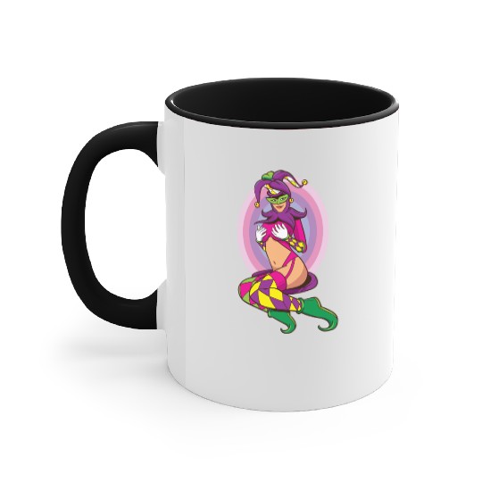 Joker Girl Accent Mugs Card Deck Halloween Costume