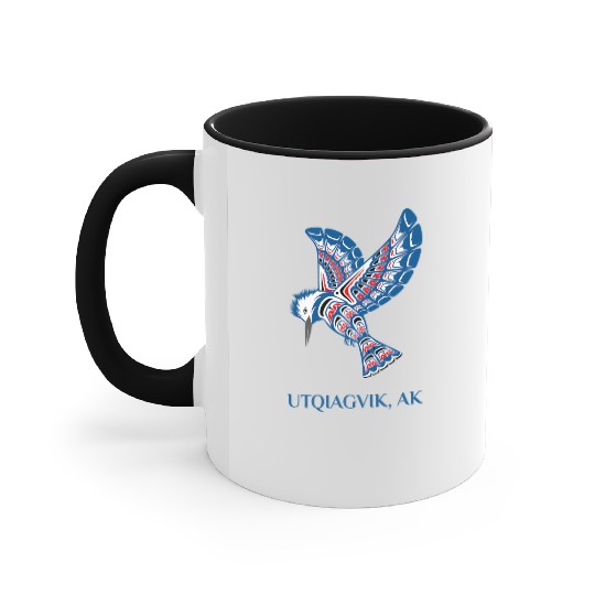 Native American Utqiagvik Kingfisher Bird Alaska Accent Mugs