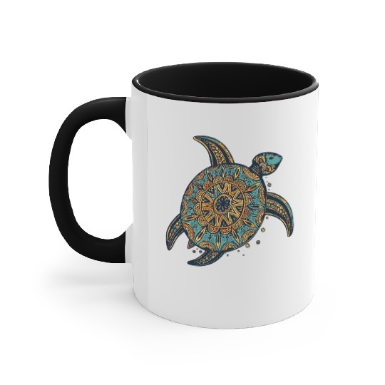 Tribal Hawaiian Sea Turtle Accent Mugs World Turtle